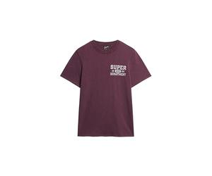 Superdry Herren Athletic College T-Shirt mit Grafik Feigenrot Lila Strukturiert L