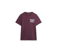 Superdry Herren Athletic College T-Shirt mit Grafik Feigenrot Lila Strukturiert XXXL