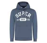 Kapuzensweatshirt SUPERDRY "ATH ESS HOODIE", Herren, Gr. XXL, navy, angeraute Sweatware, Obermaterial: 80% Baumwolle, 20% Polyester, bedruckt, loose fit normal, Rundhals, Sweatshirts (64662506-XXL) na