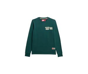 Superdry Herren Athletic Sweatshirt mit Print Dunkles Piniengrün S