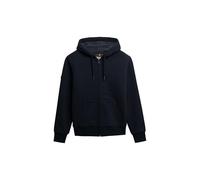 Kapuzensweatjacke SUPERDRY "Borg Lined Ziphood", Herren, Gr. XXL, blau (eclipse navy), angeraute Sweatware, Obermaterial: 80% Baumwolle, 20% Polyester, unifarben, modisch, slim fit hüftlang, Rundhals,