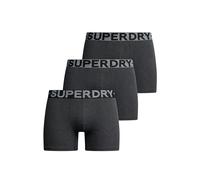 Superdry Herren Boxershorts aus Bio-Baumwolle im 3er-Pack Rabenschwarz Meliert M