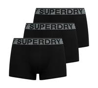 Superdry Herren Boxershorts, 3er Pack - Trunk Triple Pack, Logobund, Cotton Stretch L Schwarz