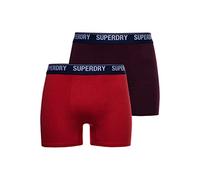 Superdry Herren Boxershorts aus Bio-Baumwolle im 2er-Pack Burgunderrot/Rot M