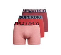 Superdry Herren Boxershorts aus Bio-Baumwolle im 3er-Pack Beerenrot Meliert/Wanderrot Meliert/Mittelrot Gesprenkelt L