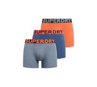 Superdry Herren Boxershorts aus Bio-Baumwolle im 3er-Pack Leuchtend Blau Meliert/Leuchtend Orange Meliert/Matt Marineblau Gesprenkelt L