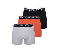 Superdry Herren Boxershorts aus Bio-Baumwolle im 3er-Pack Schwarz/Orange/Grau M