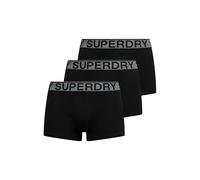 Boxershorts SUPERDRY "TRUNK TRIPLE PACK", Herren, Gr. L, 3 Stk., schwarz (triple schwarz, grau), Jersey, Obermaterial: 95% Baumwolle, 5% Elasthan, unifarben, eng, Unterhosen (52116212-L) triple schwar