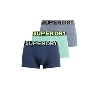 Superdry Herren Boxershorts im Dreierpack Dunkelindigoblau Meliert/Frischgrün Meliert/Matt Marineblau Gesprenkelt S