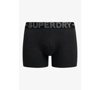 Boxershorts SUPERDRY "BOXER TRIPLE PACK", Herren, Gr. M, 3 Stk., schwarz (raven schwarz marl), Jersey, Obermaterial: 95% Baumwolle, 5% Elasthan, meliert, figurbetont, Unterhosen (31521600-M) raven sch
