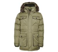 Superdry Herren Chinook Parka mit Kunstfellbesatz Blassolivgrün M