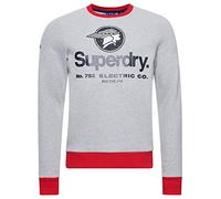 Superdry Herren C Ringer Crew Pullover Sweater, Athletic Grey Marl, XXL