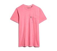 Superdry Herren Classic Essential T-Shirt mit Tasche Verwaschenes Paradiesrot M