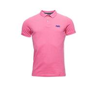 Superdry Herren Classic Pique S/S Polo Poloshirt, Rosa (Shocking Pink Twist 3EY), Large