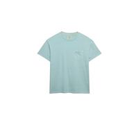 Superdry Shirt COTTON CLASSIC LINEN PKT TEE – 80/20 Baumwolle/Leinen, aquamarine blau, Damen XXL