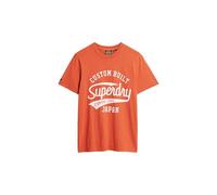 Superdry Herren Copper Label T-Shirt mit Schriftzug Denim Co Rostorange Strukturiert L