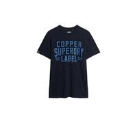 Superdry Herren Copper Label Workwear T-Shirt Finster Marineblau Strukturiert XXL