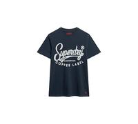 Superdry Herren Copper Label Workwear T-Shirt Superplus Schwarz-Blau Gesprenkelt XL