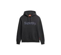 Kapuzensweatshirt SUPERDRY "CORE LOGO CITY HOOD", Herren, Gr. M, schwarz (washed schwarz), angeraute Sweatware, Obermaterial: 100% Baumwolle, bedruckt, modisch, relaxed fit, Rundhals, Langarm Rippbünd