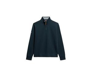 Superdry Herren Core Pique Sweatshirt mit Halbreißverschluss Finster Marineblau L