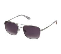 Superdry Herren Eckige Pilotensonnenbrille aus Metall Helles Metallisch Grau/Rauchgraue Gläser 1SIZE