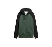 Superdry Herren Essential Baseball Kapuzenjacke Dunkles Waldgrün Meliert/Schwarz XL