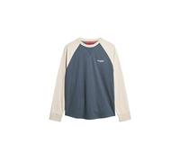 Superdry Herren Essential Baseball-Oberteil mit Langen Ärmeln und Logo Lauren Marineblau/Weißer Sand XXL