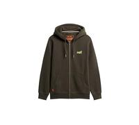 Superdry Herren Essential Kapuzenjacke mit Logo Dunkelgrau Grün S