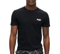 Superdry Herren T-Shirt Essential – Kurzarm mit Kontrast-Stickerei Schwarz XL