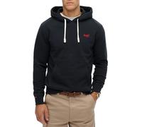 Kapuzensweatshirt SUPERDRY "Essential Logo Classic Hood", Herren, Gr. XL, eclipse navy, rot, angeraute Sweatware, Obermaterial: 70% Baumwolle, 30% Polyester, unifarben, loose fit normal, Rundhals, Rip
