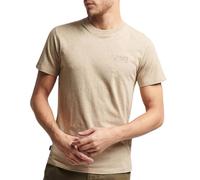 Superdry T-Shirt Vintage Logo – gesticktes Logo, Melange-Optik, Kurzarm – XXXL Beige Melange