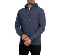 Superdry Herren Zip-Hoodie Essential Logo – angeraute Innenseite – Heritage Marineblau Meliert M