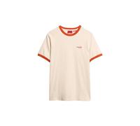 Superdry Herren Essential Ringer-T-Shirt mit Logo Haferfarben/Denim Co Rost XXL