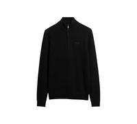 Superdry Herren Essential Strickpullover mit Halbreißverschluss und Stickerei Schwarz L