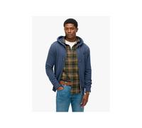 Superdry Herren Zip-Hoodie Essential Logo – angeraute Innenseite – Heritage Marineblau Meliert M