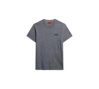 Superdry Herren Essential T-Shirt aus Bio-Baumwolle mit Logo Finster Marineblau/Grau Meliert Feeder S