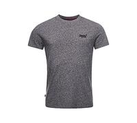 Superdry Herren Essential T-Shirt aus Bio-Baumwolle mit Logo Karst Schwarz Mega Gesprenkelt S