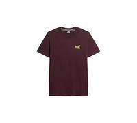 Superdry T-Shirt Essential Logo bestickt Kurzarm aus Bio-Baumwolle Herren Bordeaux L