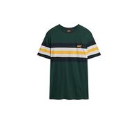 Superdry Herren Essentials Stripe T-Shirt Emaillegrün Gestreift Auf Der Brust M