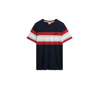 Superdry Herren Essentials Stripe T-Shirt Finster Marineblau Gestreift Auf Der Brust S