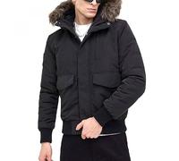 Superdry Herren Everest Bomber-Steppjacke mit Kapuze Tiefschwarz XL