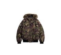 Superdry Herren Everest Kunstfell-Bomberjacke Para Tarnmuster S
