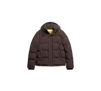 Superdry Herren Everest Kurze Pufferjacke mit Kapuze Dunkelbraun XL