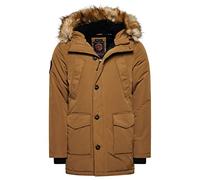Superdry Herren Everest Parka mit Kapuze und Kunstfellbesatz Sandstein S