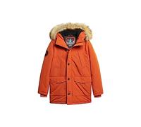 Superdry Herren Everest Parka mit Kunstfellkapuze Pürierter Kürbis Orange L