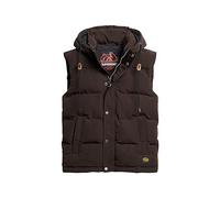 Superdry Herren Everest Steppweste mit Kapuze Dunkelbraun M