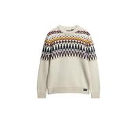 Superdry Herren Fairisle Knit Crew Jumper T-Shirt, Ecru Multi, XX-Large