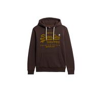 Kapuzensweatshirt SUPERDRY "VL TONAL RELAXED HOOD", Herren, Gr. XXL, braun (coffee bean braun), angeraute Sweatware, Obermaterial: 80% Baumwolle, 20% Polyester, unifarben, modisch, relaxed fit, Rundha