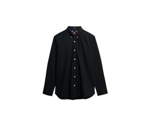 Superdry Herren Figurbetontes Essentials Lite Hemd Schwarz XXL