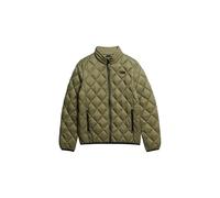 Steppjacke SUPERDRY "DIAMOND QUILT FUJI LITE JKT", Herren, Gr. M, grün (dusty olive grün), Web, Obermaterial: 100% Nylon, modisch, slim fit, Langarm, Jacken (61368016-M) dusty olive grün